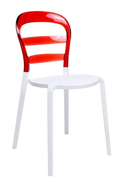 CARMEN red chair - polycarbonate backrest