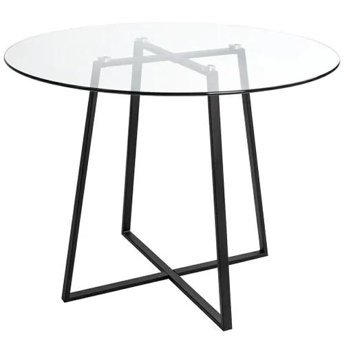 CARAT GLASS 100 table - glass, black base