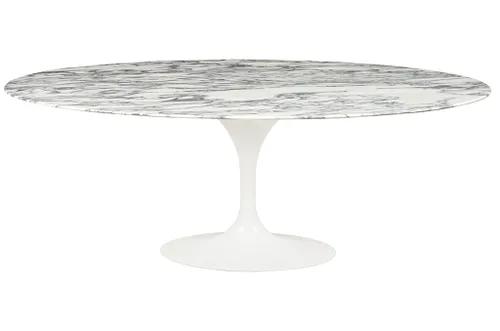 TULIP ELLIPSE MARBLE ARABESCATO table - white - oval marble top, metal
