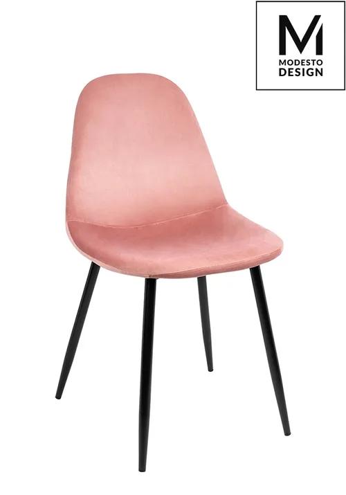 MODESTO chair LUCY powder pink - velor, metal