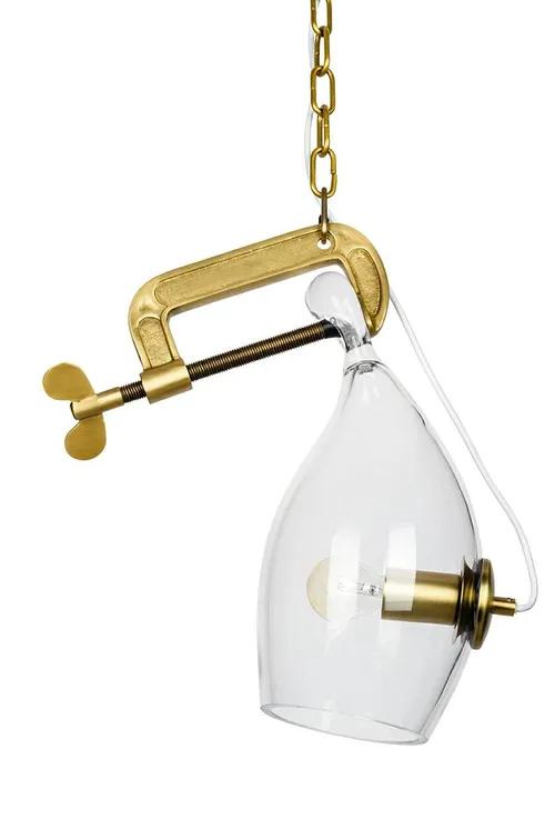 Pendant lamp VICE brass - metal, glass