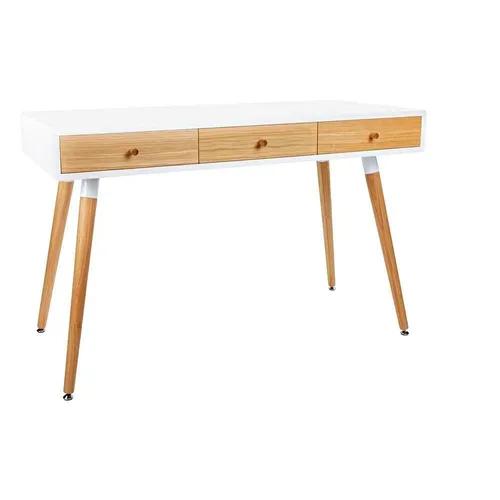 ARONE desk oak - white top, oak drawers and legs