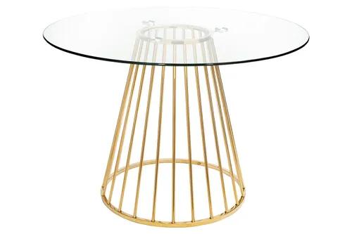 GLAM GLASS 110 table - glass, golden base