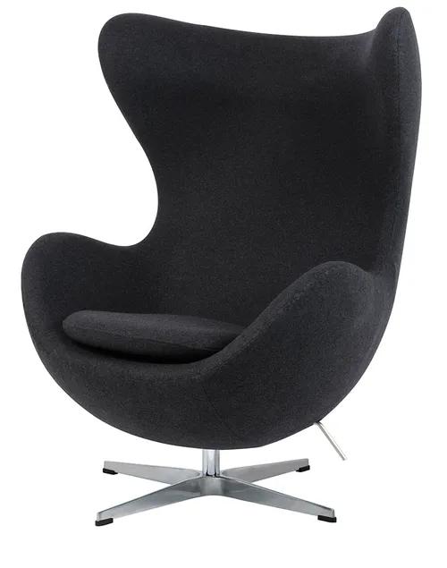 EGG CLASSIC dark gray 5 armchair - wool, aluminum base