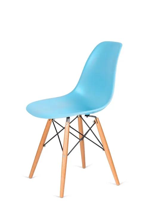DSW WOOD chair ocean blue .25 - polypropylene, beech base