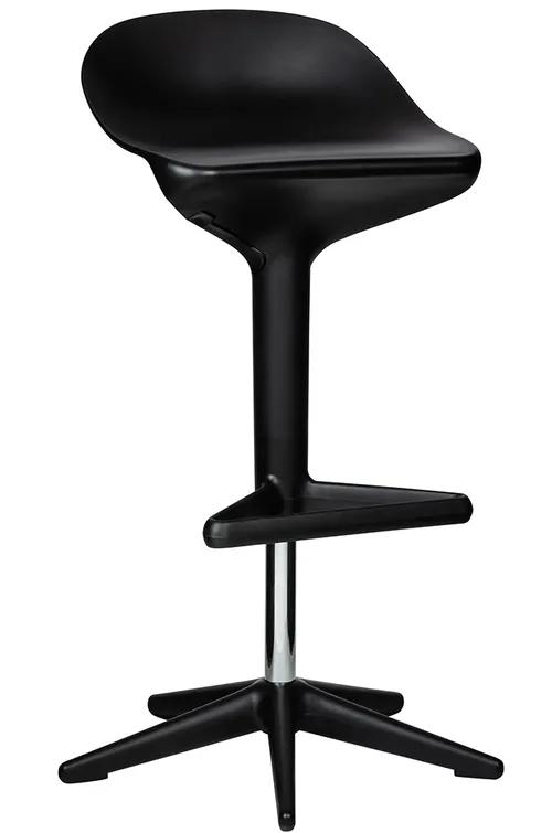 Bar stool BENT black - height adjustable, polypropylene