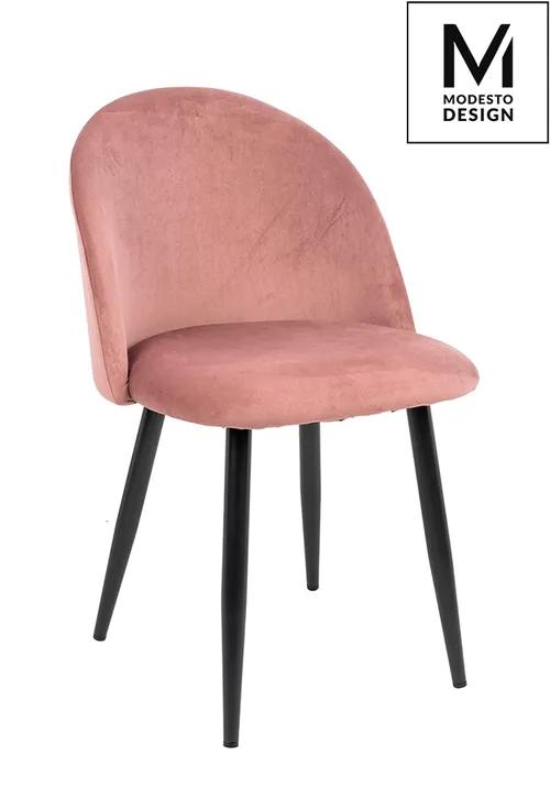 MODESTO chair NICOLE powder pink - velor, metal
