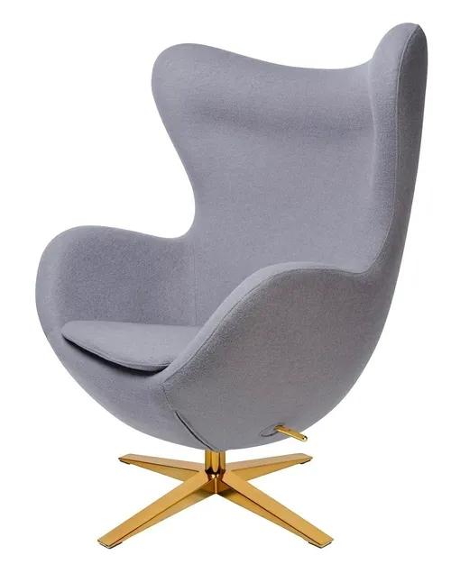 Gray 18 EGG WIDE GOLD armchair - wool, gold base