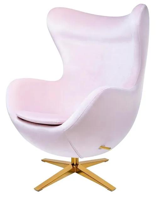 EGG WIDE VELVET GOLD armchair light pink. 30 - velor, gold base