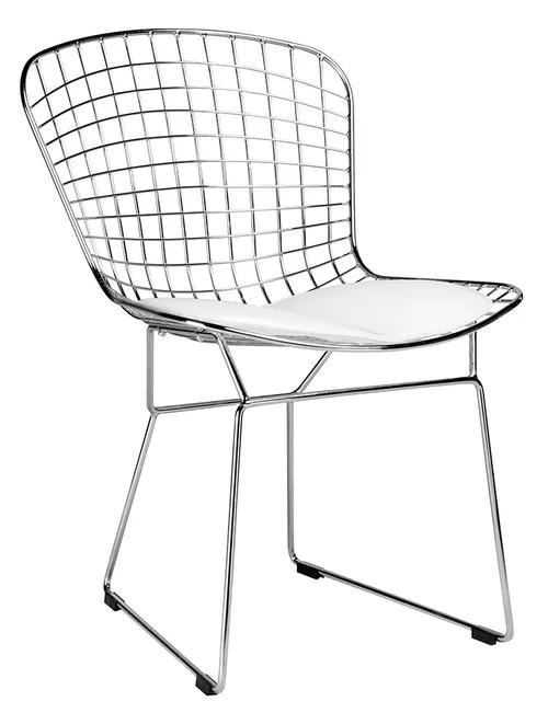 NET SOFT chrome chair - white cushion, metal