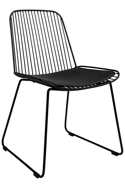MILES black chair - metal, eco-leather