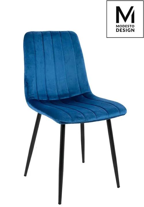 MODESTO chair LARA dark blue - velor, metal