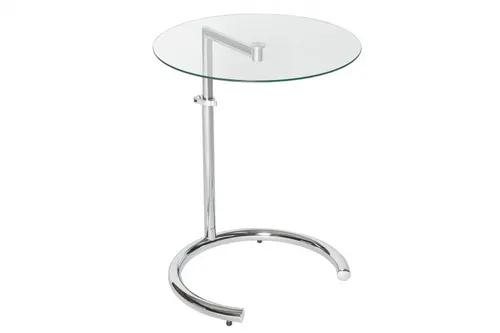 INVICTA table EFFECT with height adjustment - chrome, tempered glass