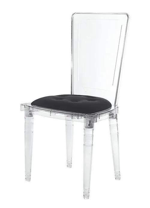 CONTAR transparent chair - black velvet cushion, polycarbonate