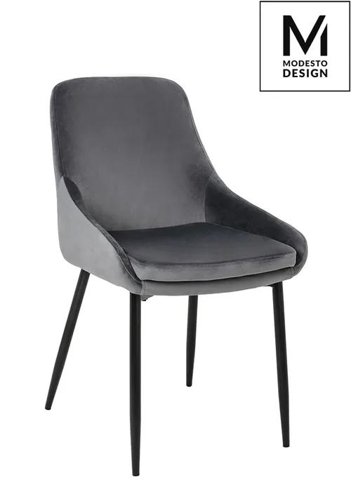 MODESTO chair CLOVER dark gray - velor, metal