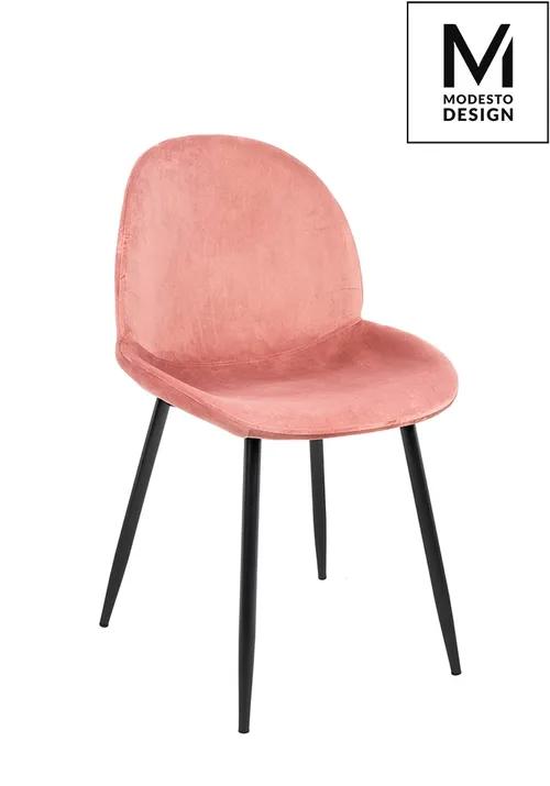 MODESTO chair SCOOP powder pink - velor, metal