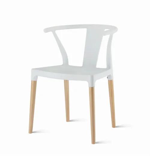 WISHBONE white chair - polypropylene, wood