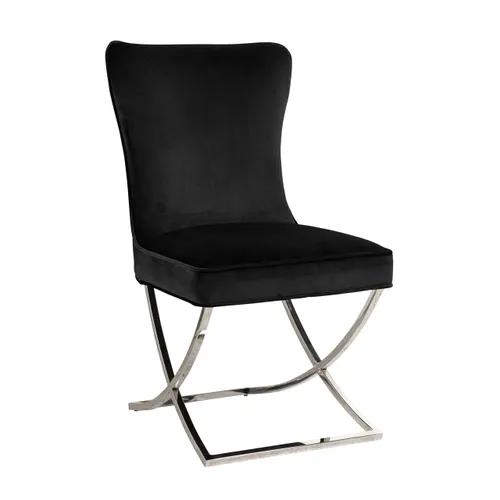 Chair Scarlett Black velvet / silver