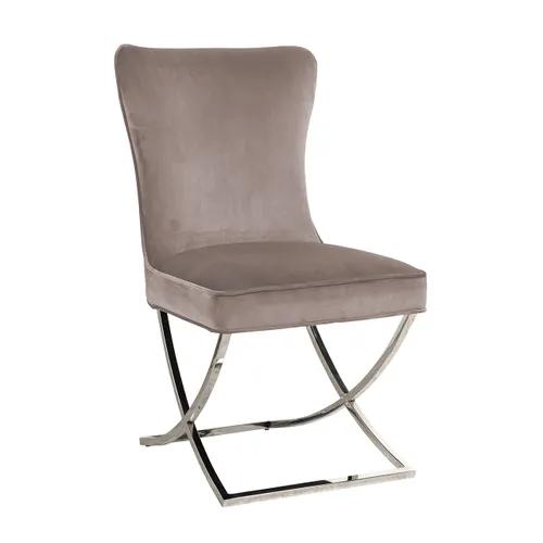 Chair Scarlett Khaki velvet / silver