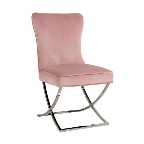Chair Scarlett Pink velvet / silver