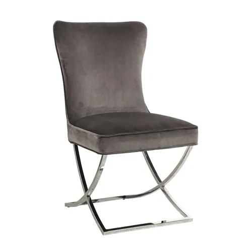 Chair Chelsea Stone velvet / silver fire retardant