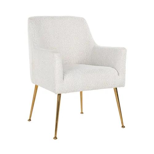 Chair Harper White Bouclé / brushed gold