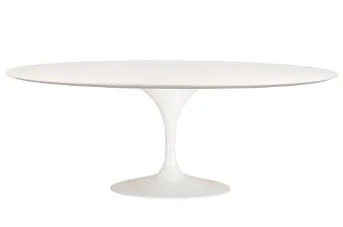 TULIP ELLIPSE white table - oval MDF top, metal
