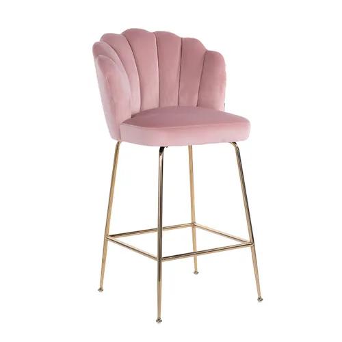 Bar stool Pippa Pink velvet / gold