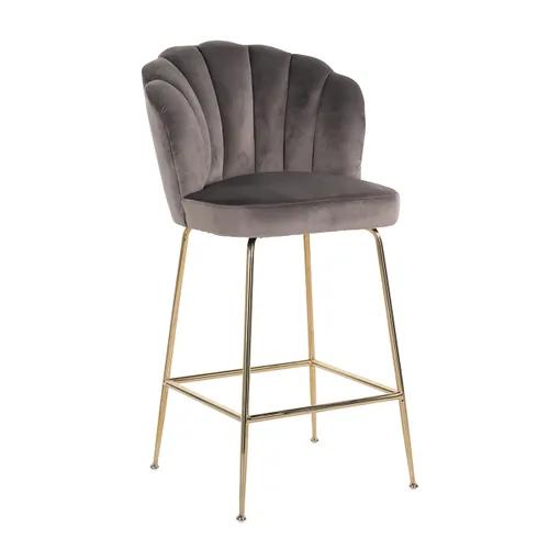 Bar stool Pippa Stone velvet / gold