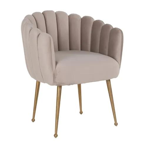 Chair Farah Khaki velvet / Brushed gold