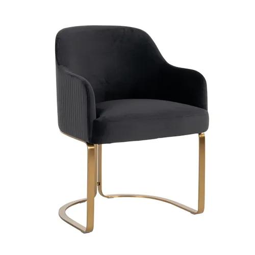 Chair Hadley Antraciet velvet / Brushed gold