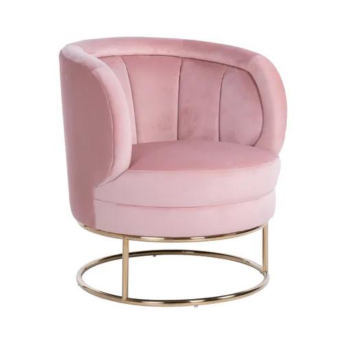 Easy chair Felicia Pink velvet / gold