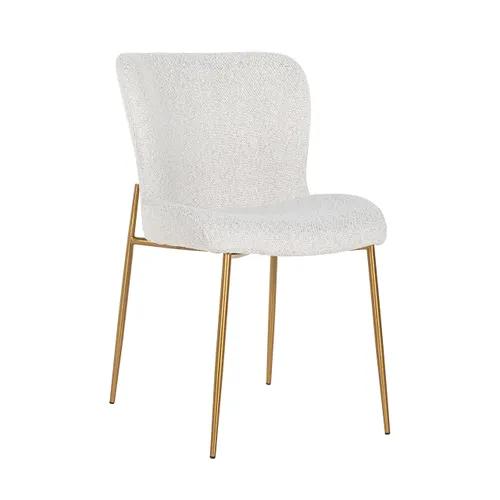 Chair Odessa White Bouclé / brushed gold