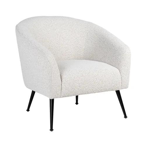 Easy Chair Inova White Bouclé / Black