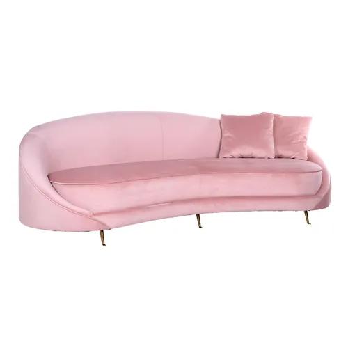 Sofa Bourbon with 2 pillows Pink Velvet / Gold