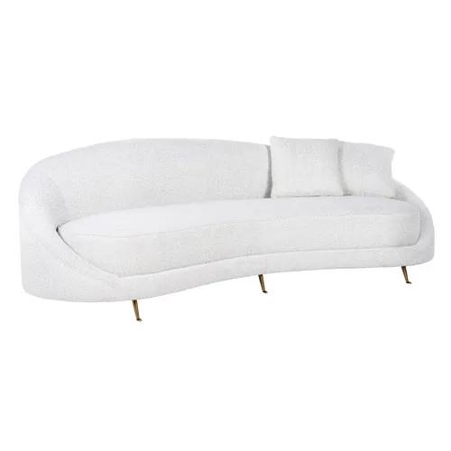 Sofa Bourbon with 2 pillows White / Gold