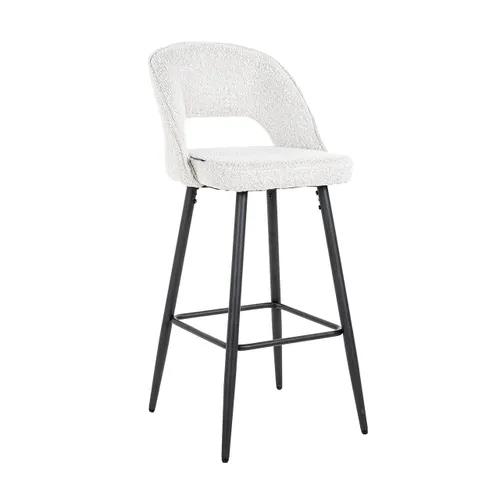 Bar stool Luna White Bouclé / Black